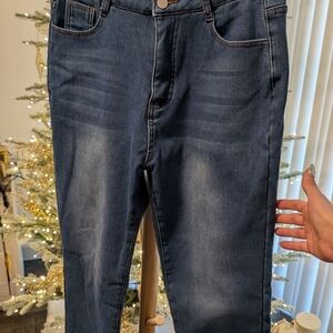 Fleece Lined Dark Blue Denim Jeans